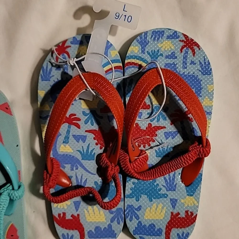 💥New💥 Cat & Jack  Toddlers Flip Flops Size L 9/10
